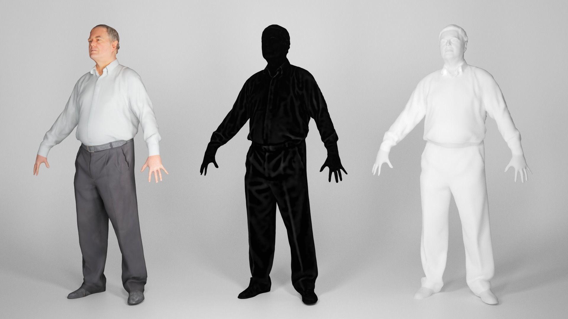 Adult man office style ready for rigging 94 Low-poly 3D model_4