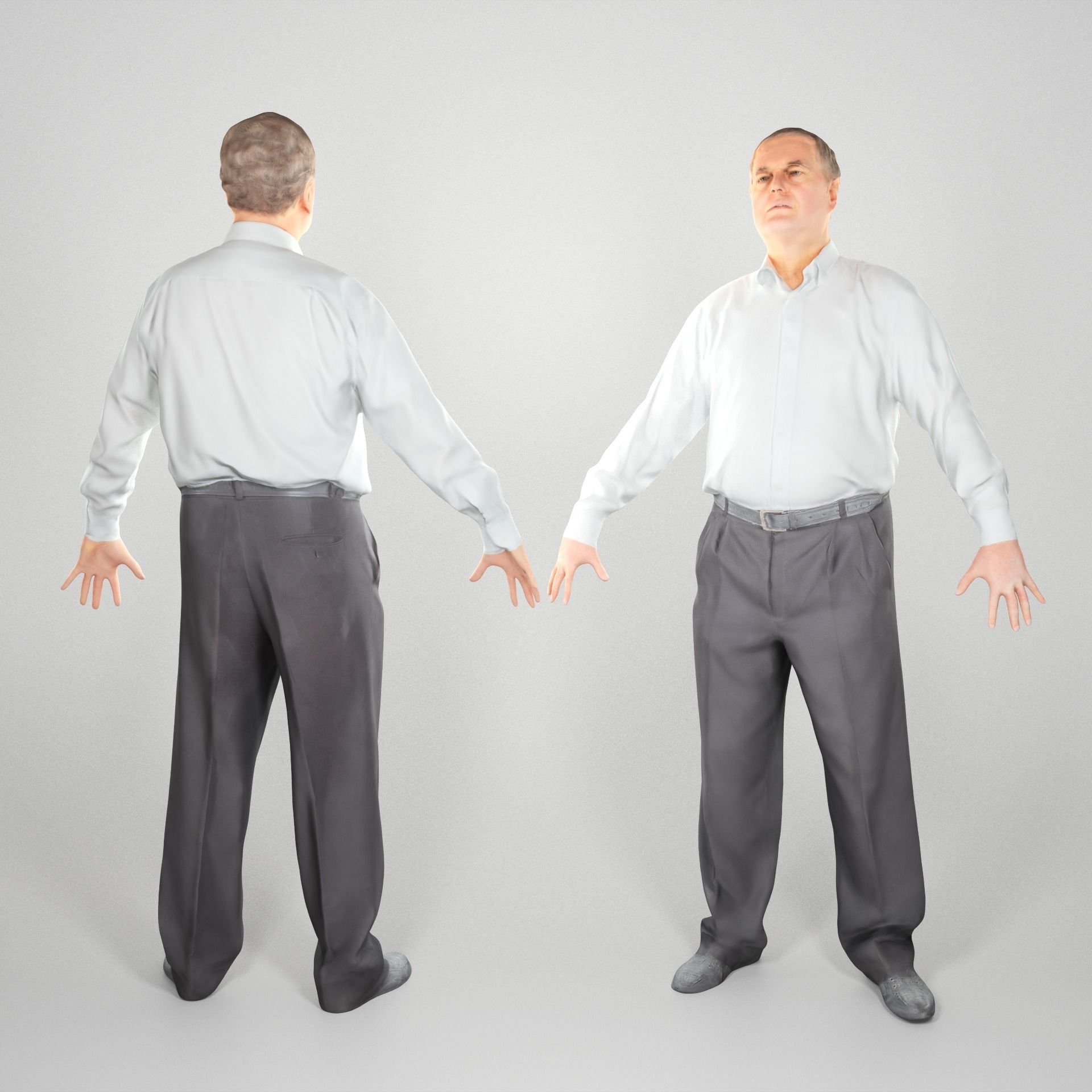 Adult man office style ready for rigging 94 Low-poly 3D model_1