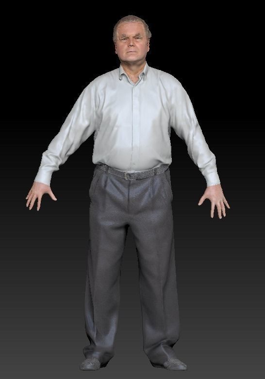 Adult man office style ready for rigging 94 Low-poly 3D model_5
