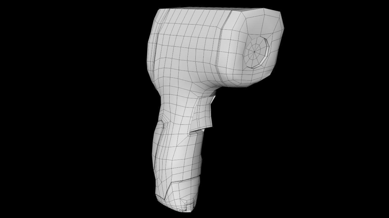 Thermometer DT8809c Temperature Gun lowpoly model Low-poly 3D model_7