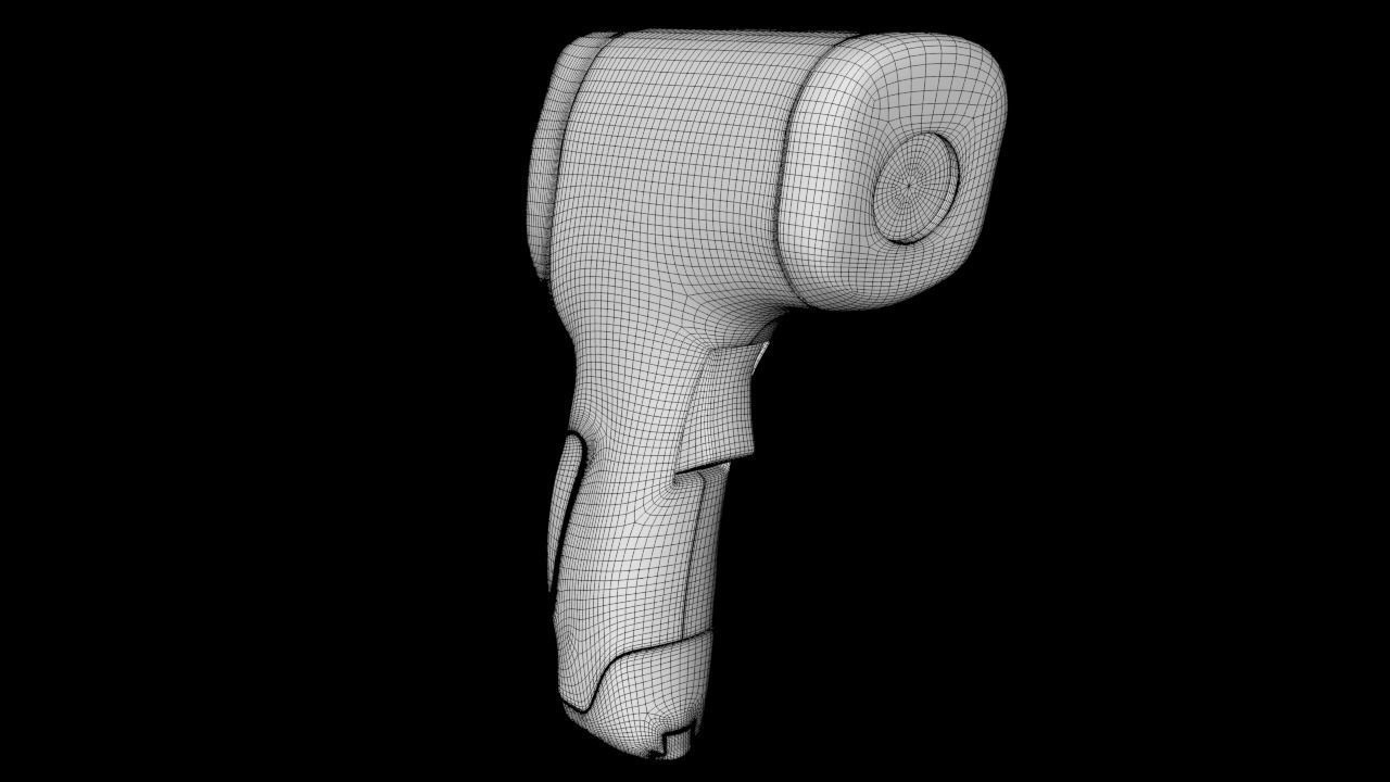 Thermometer DT8809c Temperature Gun lowpoly model Low-poly 3D model_9
