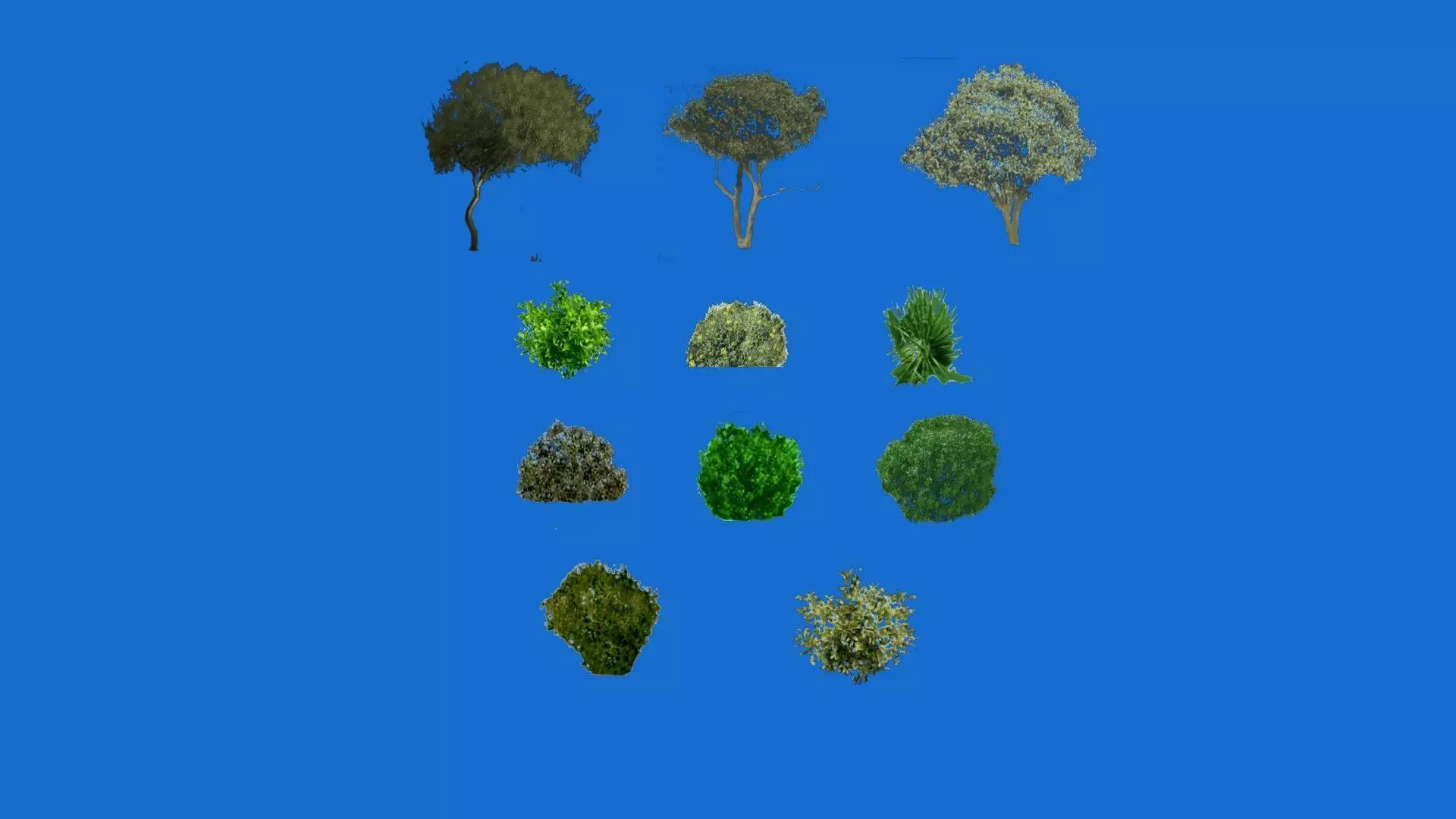 Low poly tree different trees Texture_0