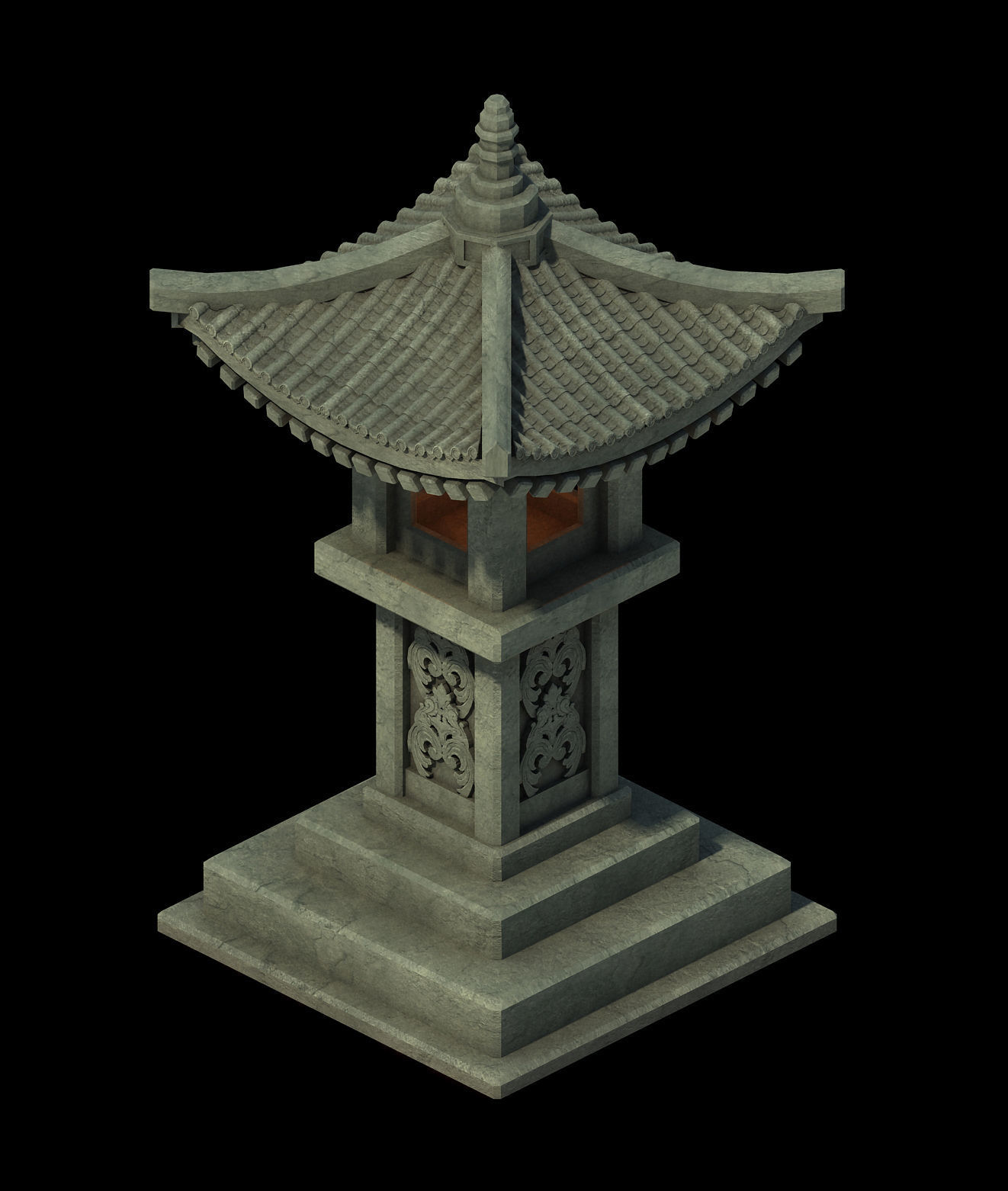 Architecture - Windland Prairie - Stone Lamp 01 3D model_1