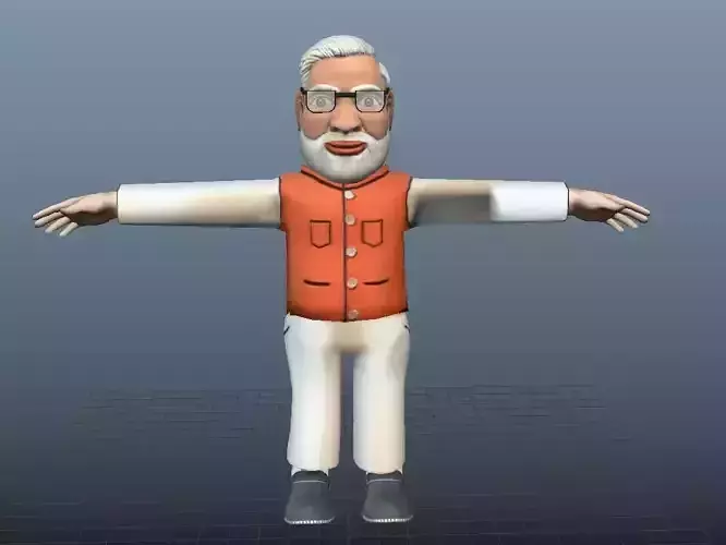 Cartoon narendra modi 3d  Character model