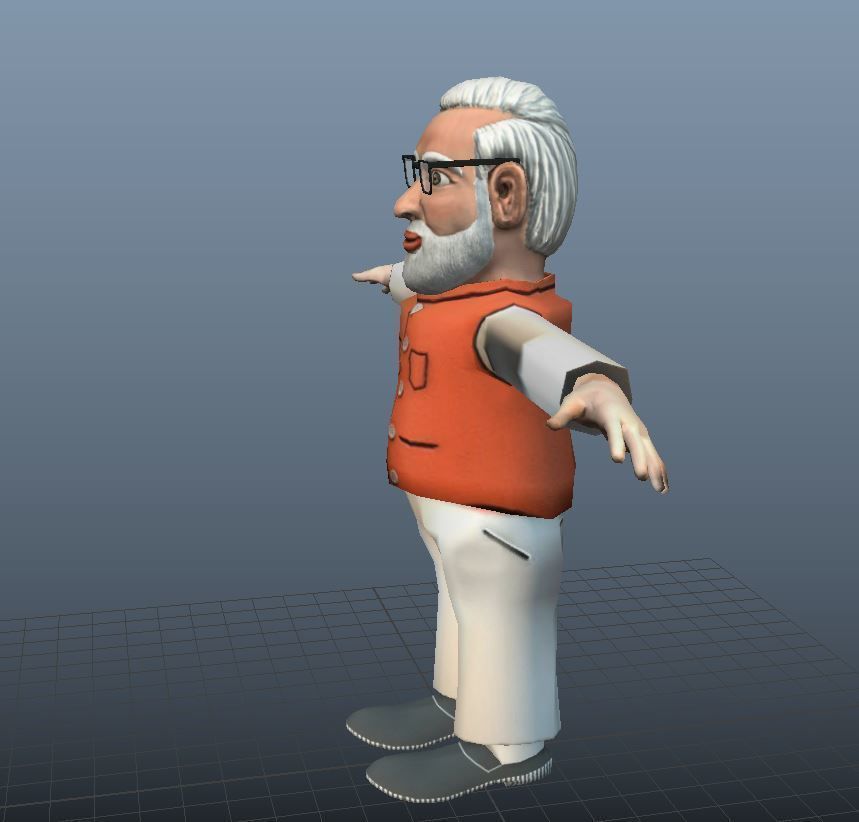 Cartoon narendra modi 3d  Character model Low-poly 3D model_1