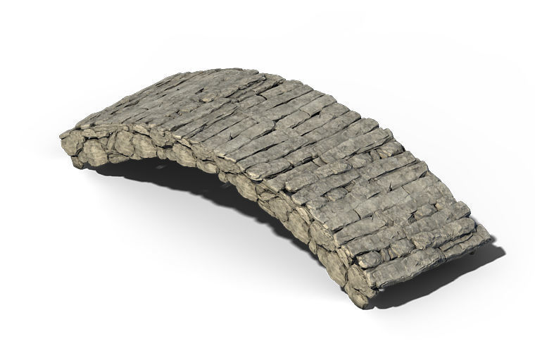 Building accessories - white jade stone bridge 3D model_4