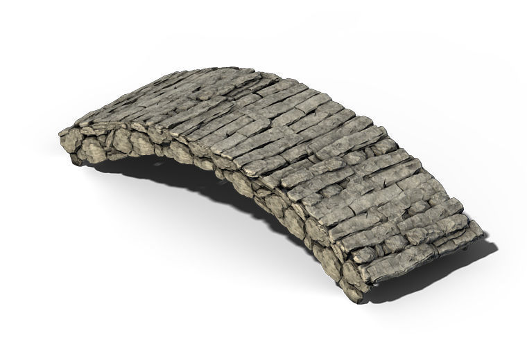 Building accessories - white jade stone bridge 3D model_5