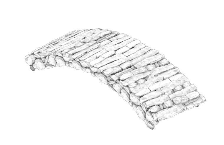 Building accessories - white jade stone bridge 3D model_3