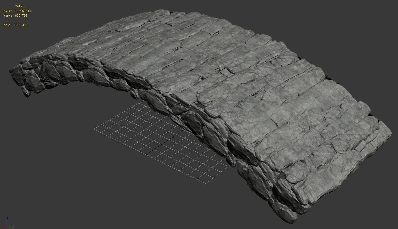 Building accessories - white jade stone bridge 3D model_1