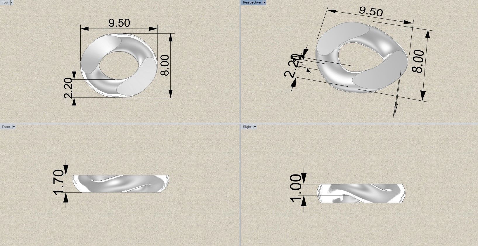 8mm Wide Loose Chain Link 3D print model_6