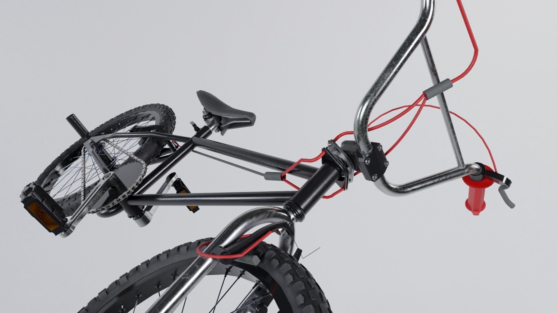 Bicycle bmx bike Low-poly 3D model_1