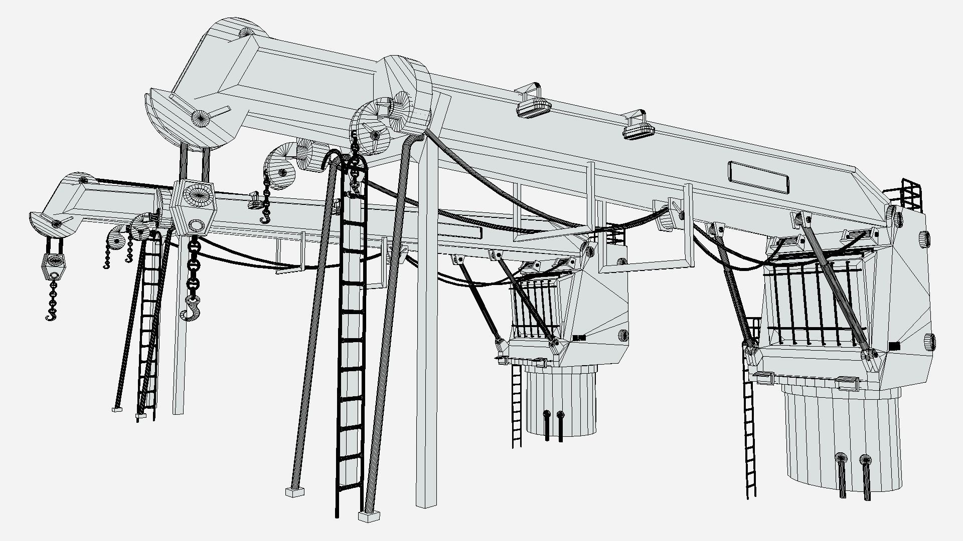 Shipping Crane Low-poly 3D model_5