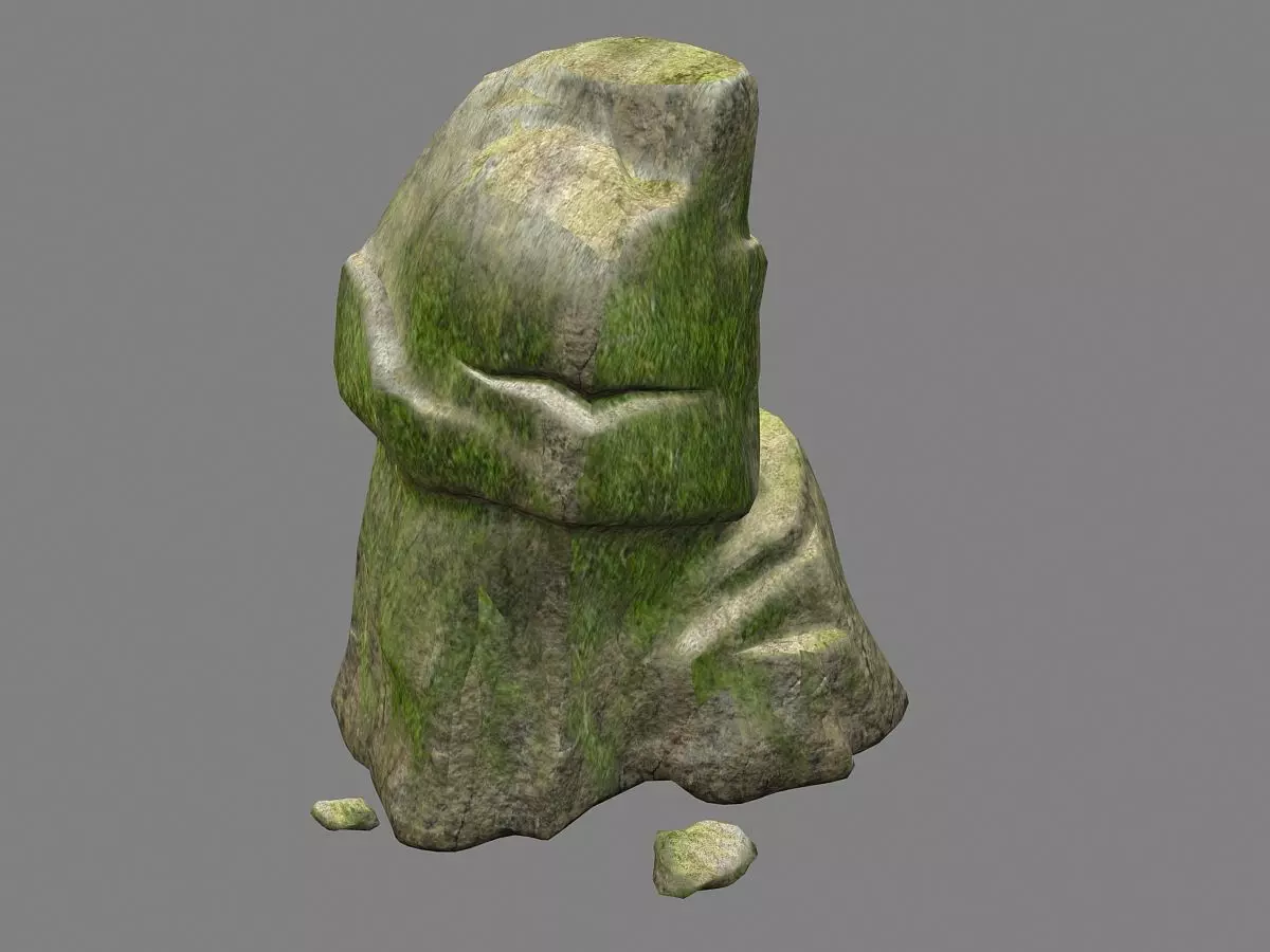 Cartoon world - mountain stone 3D model_0