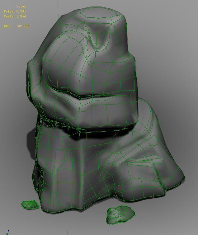 Cartoon world - mountain stone 3D model_1