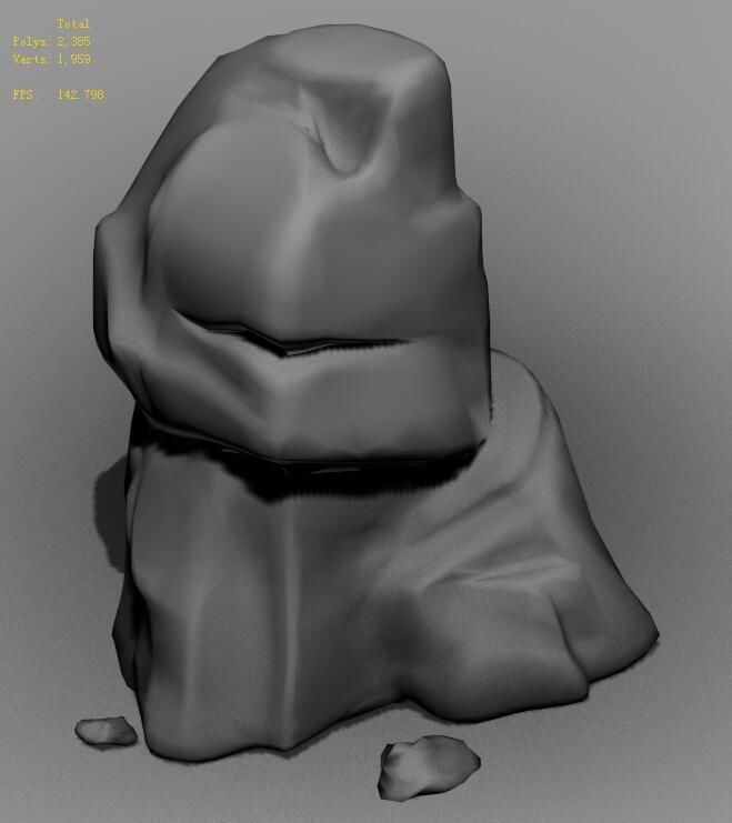 Cartoon world - mountain stone 3D model_2