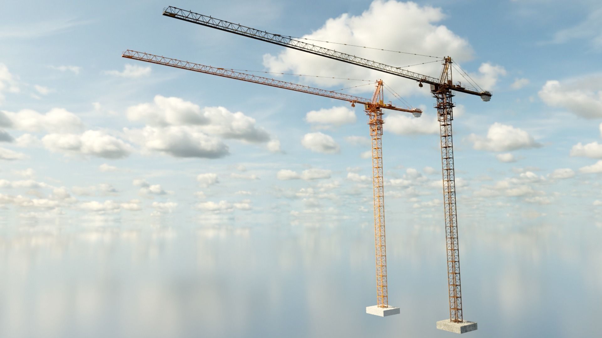 construction crane Low-poly 3D model_5