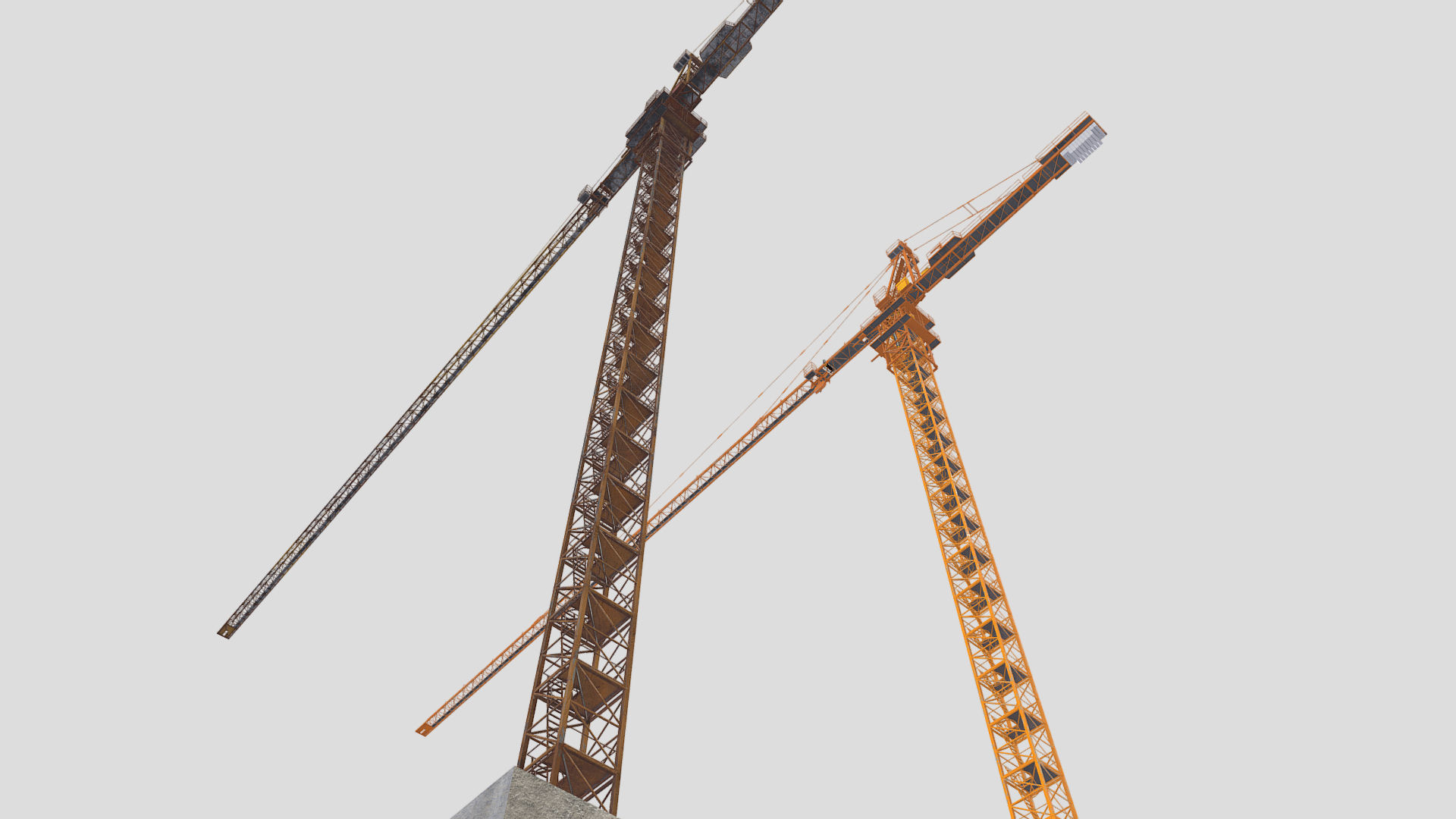 construction crane Low-poly 3D model_9
