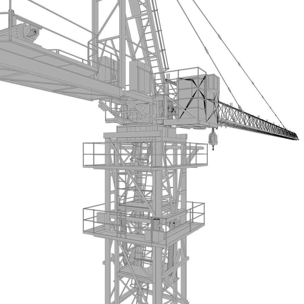 construction crane Low-poly 3D model_13