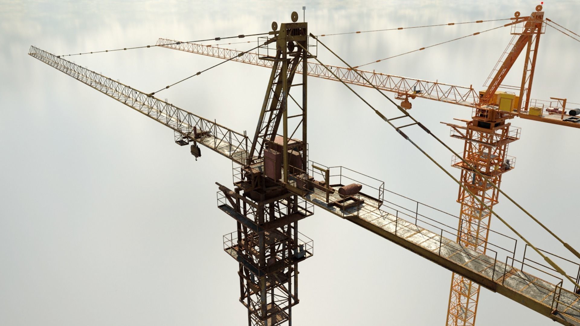 construction crane Low-poly 3D model_1