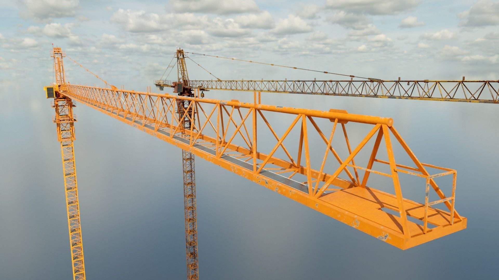 construction crane Low-poly 3D model_3