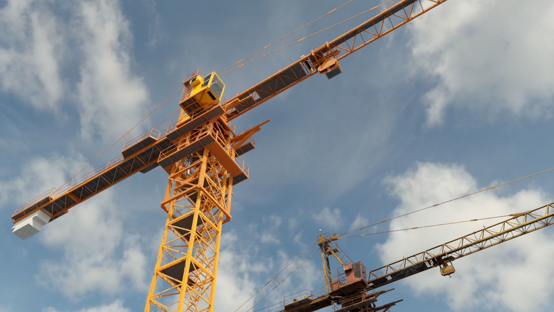 construction crane Low-poly 3D model_2