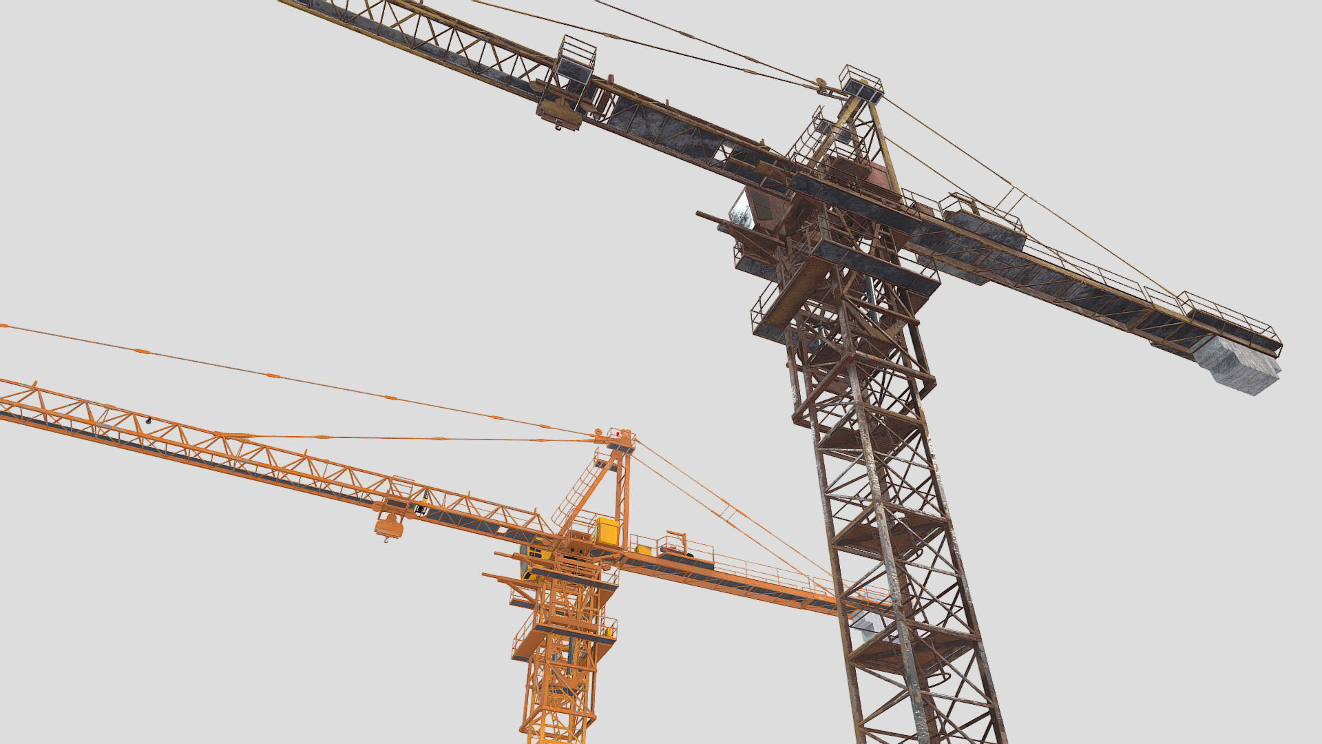 construction crane Low-poly 3D model_11