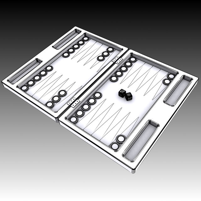 Backgammon board 3D model_6