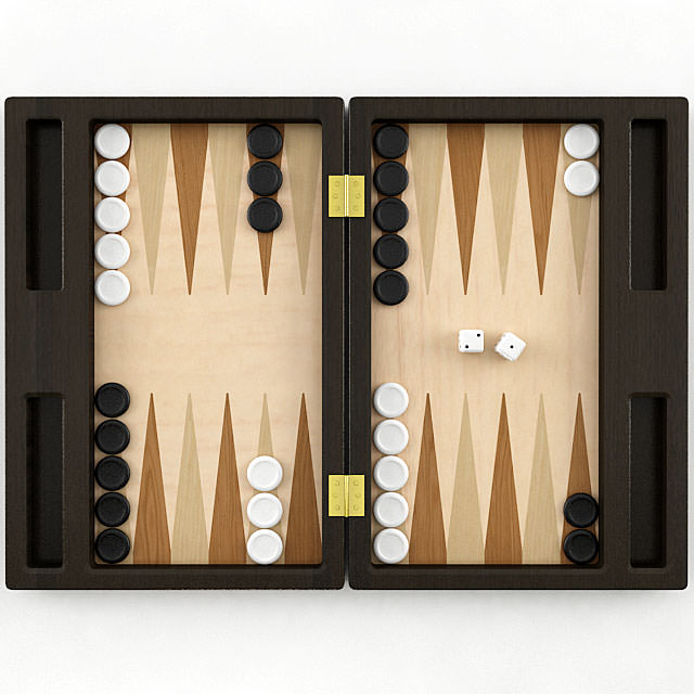 Backgammon board 3D model_4