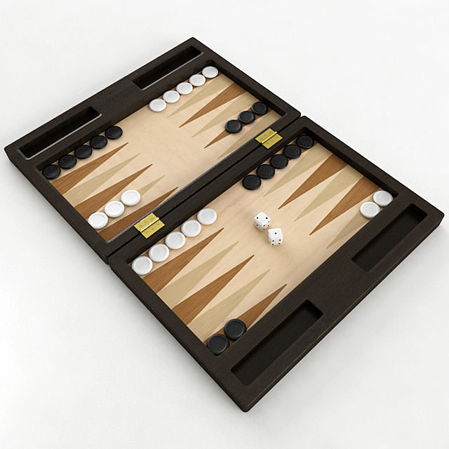 Backgammon board 3D model_2