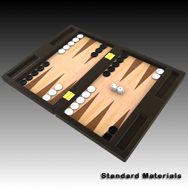 Backgammon board 3D model_3