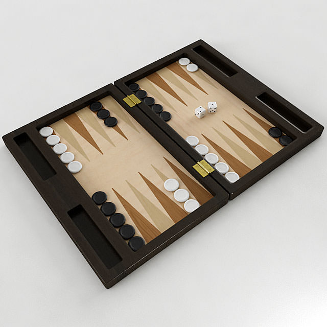 Backgammon board 3D model_1