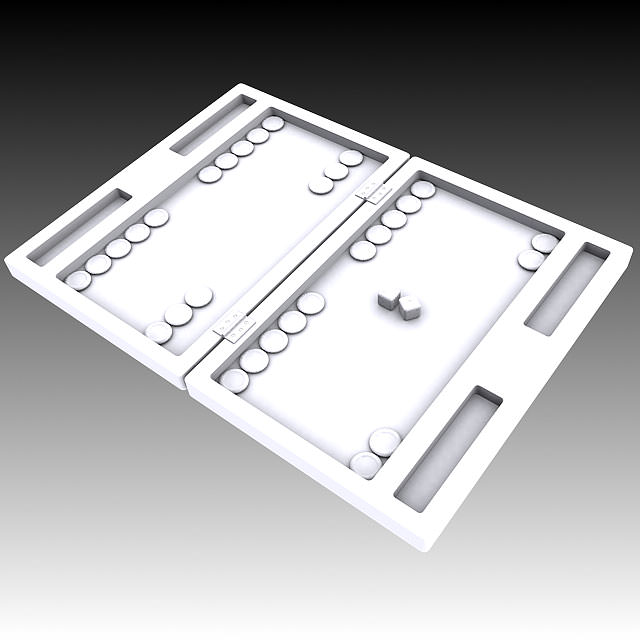 Backgammon board 3D model_5