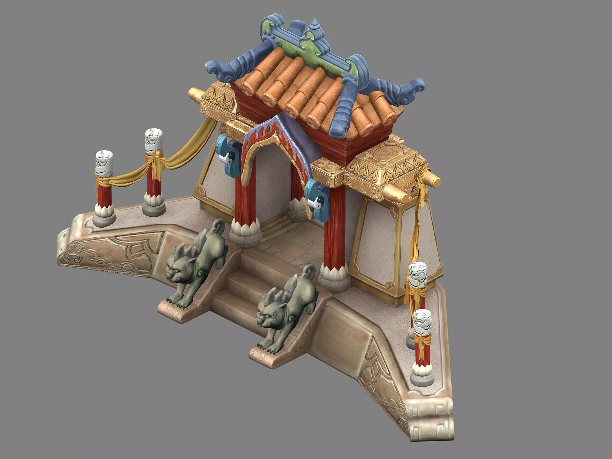 Cartoon world - gate 3D model_0