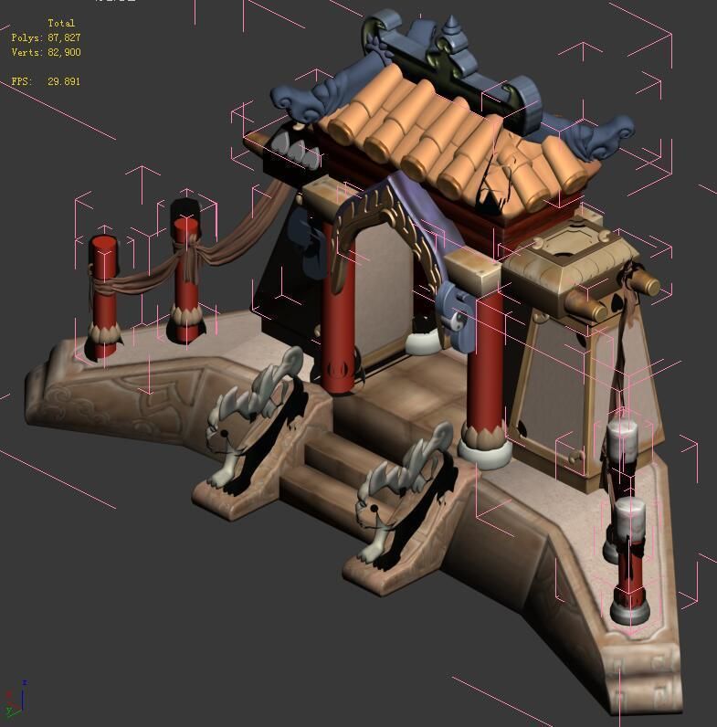 Cartoon world - gate 3D model_1