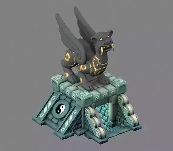 Cartoon world - stone beast stairs 15