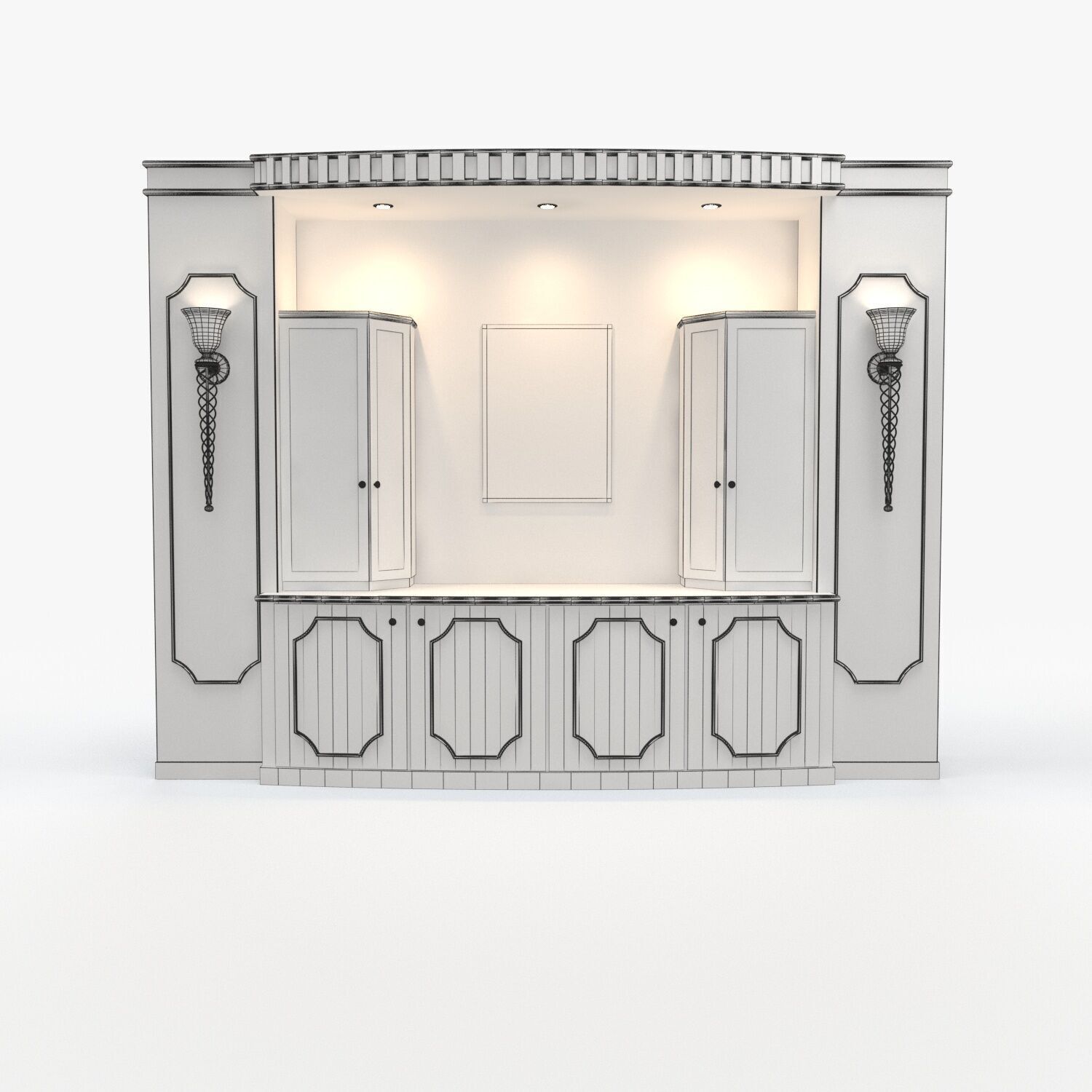 Wall cabinet 3D model_3