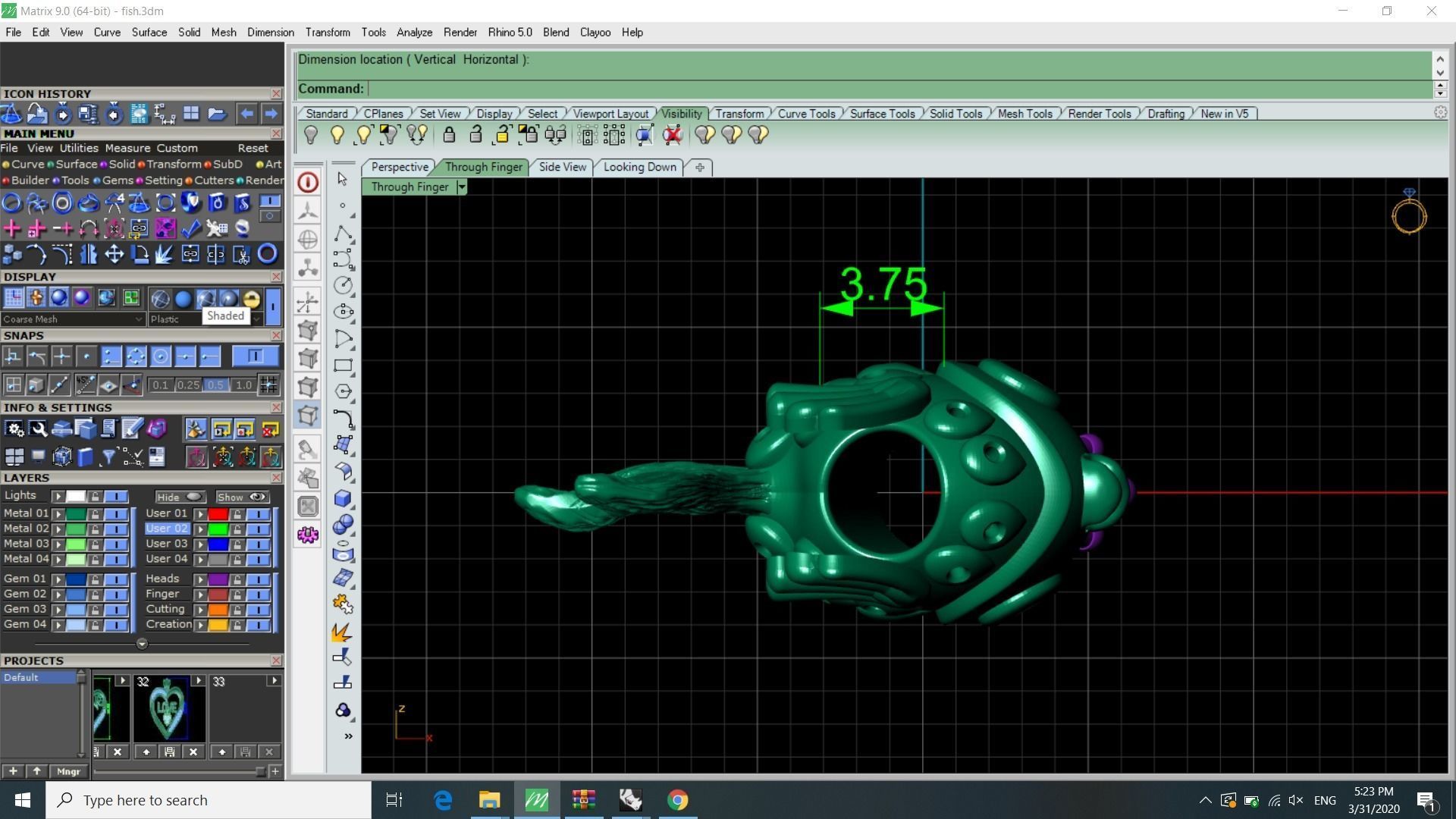 fish bracelet pandora 3D print model_1