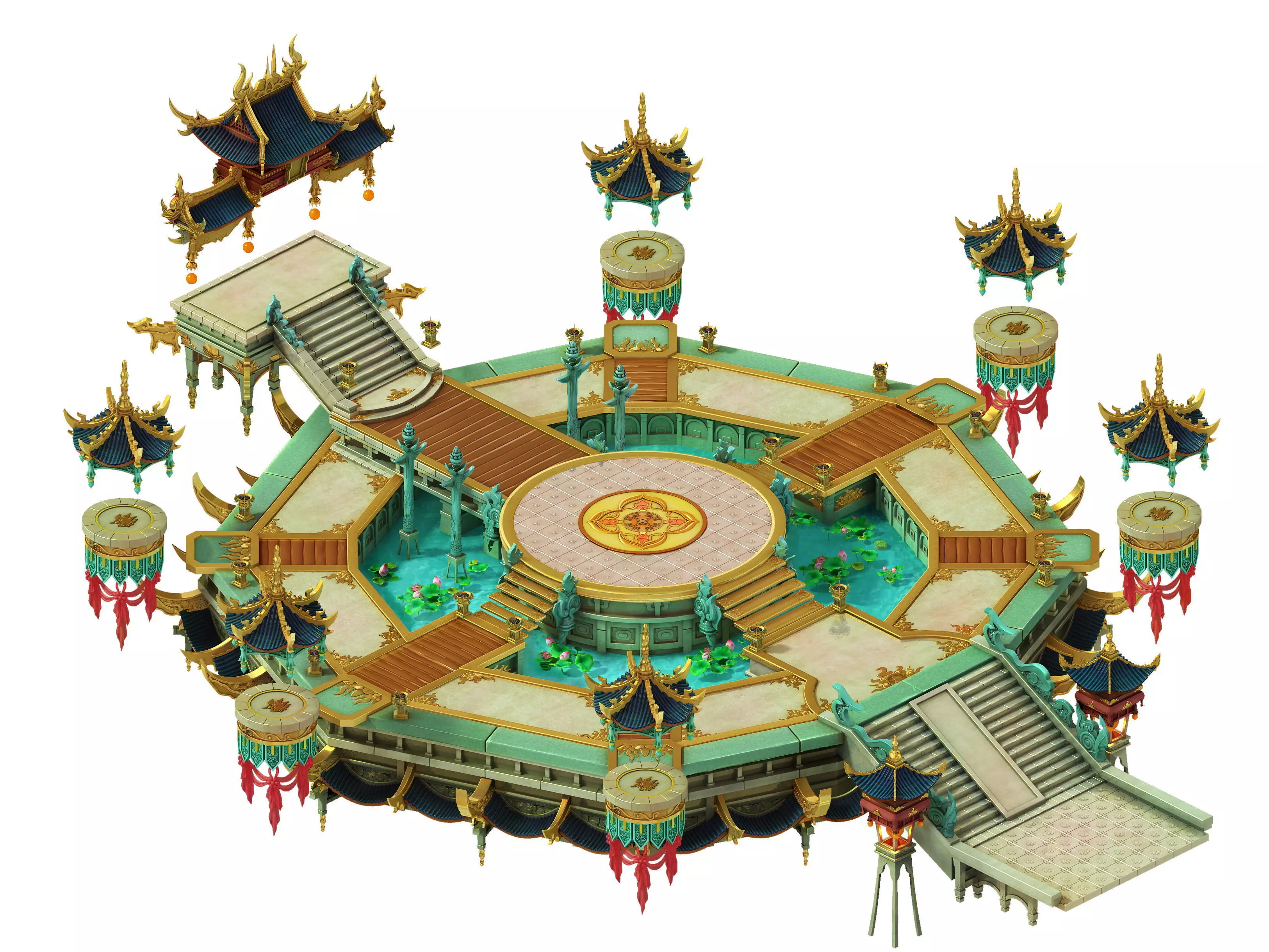 Game Model - Hanging Garden - Kunlun Hui poly Send 3D model