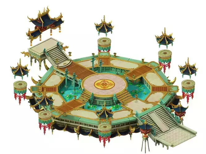 Game Model - Hanging Garden - Kunlun Hui poly Send