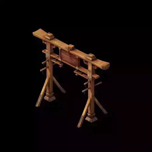 Game model - Hanging Garden - wooden village arch