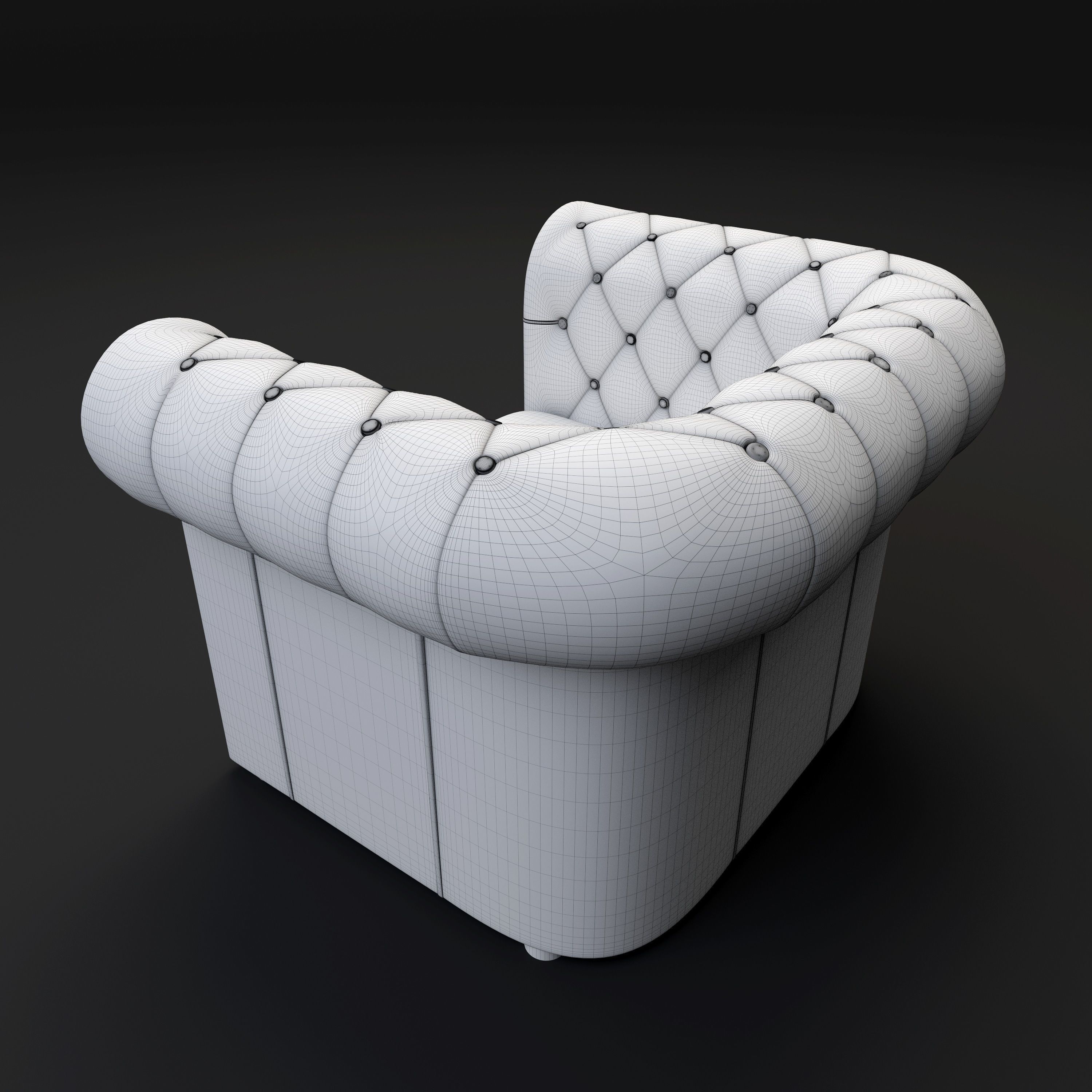 Classik sofa armchair 3D model_4