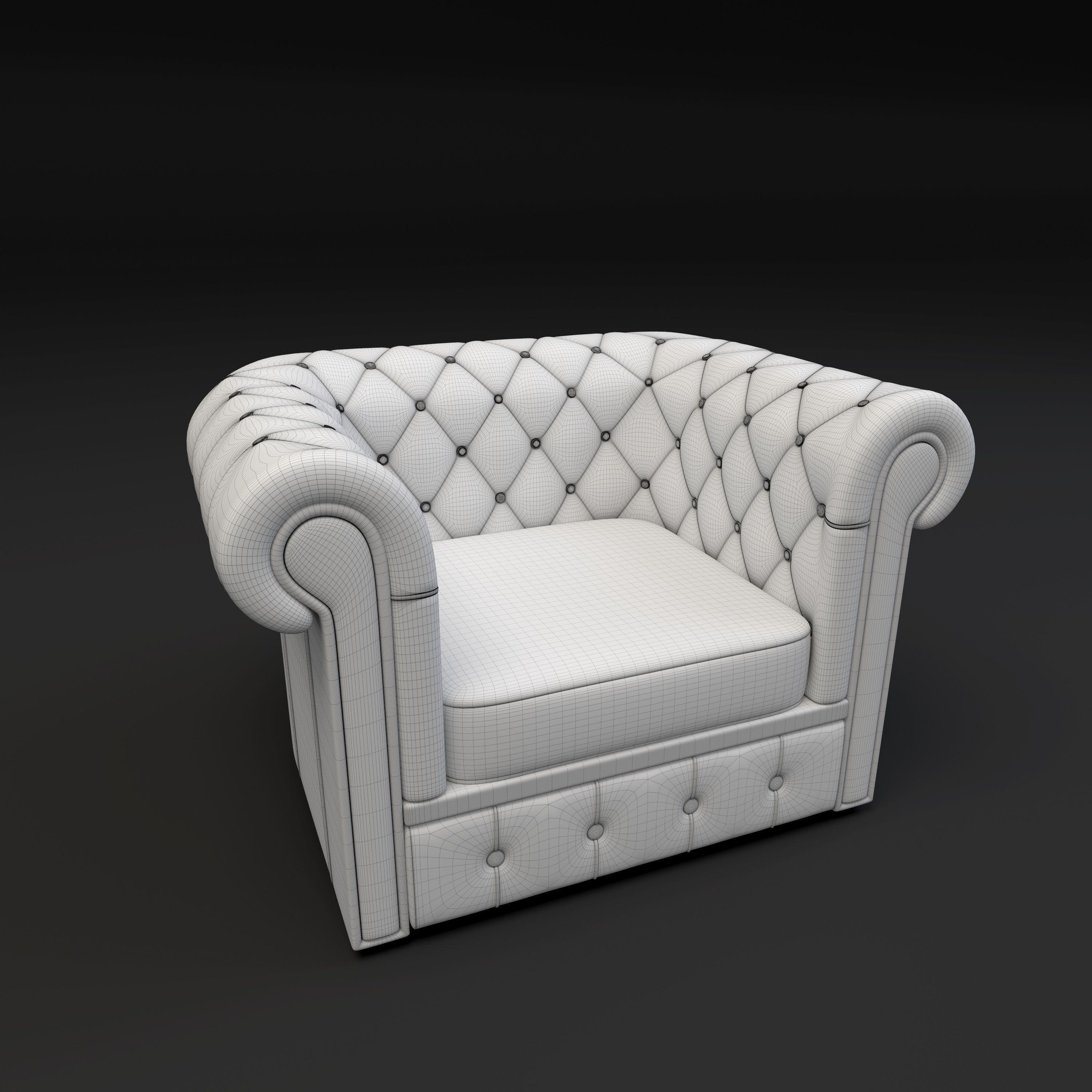 Classik sofa armchair 3D model_5