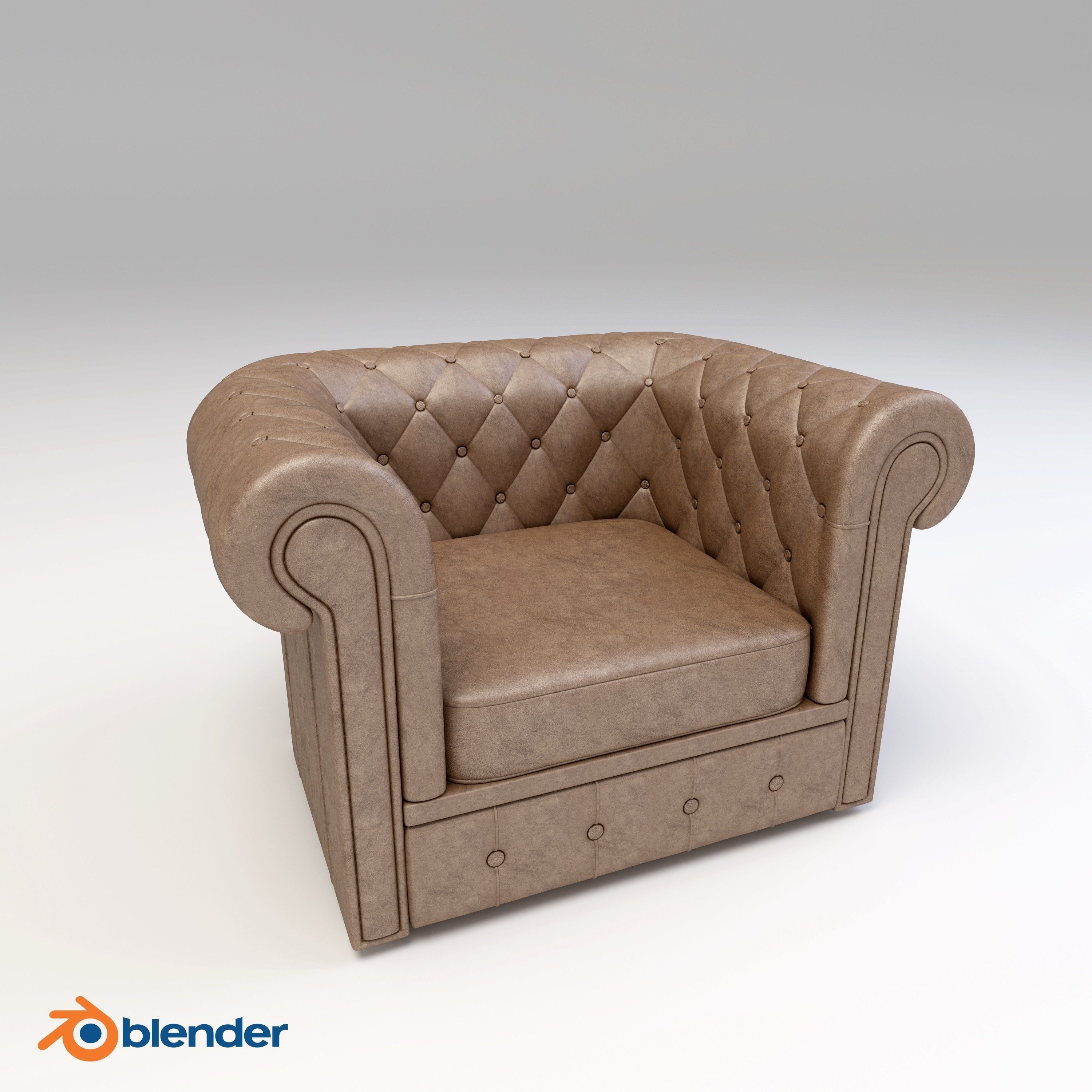 Classik sofa armchair 3D model_2