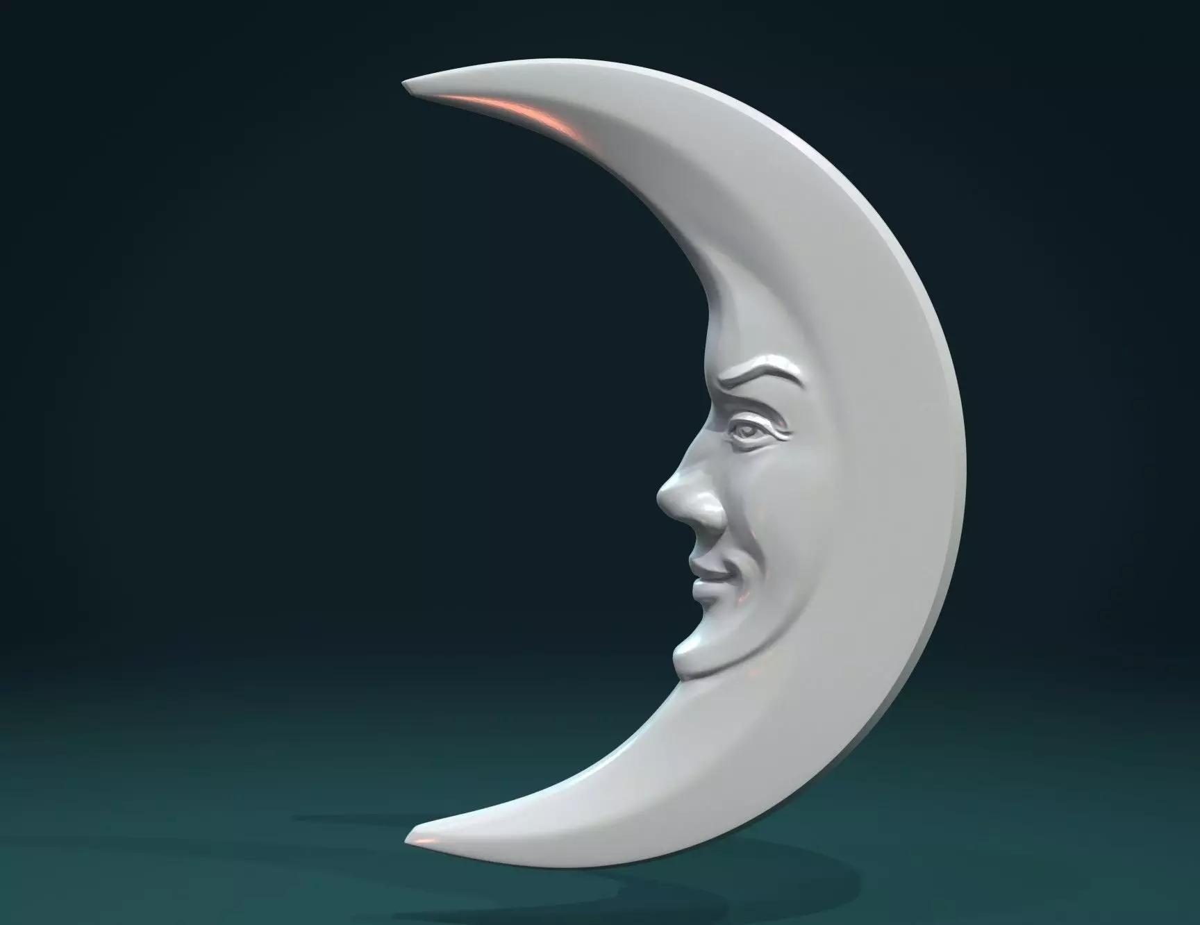 Crescent relief 3D print model_0