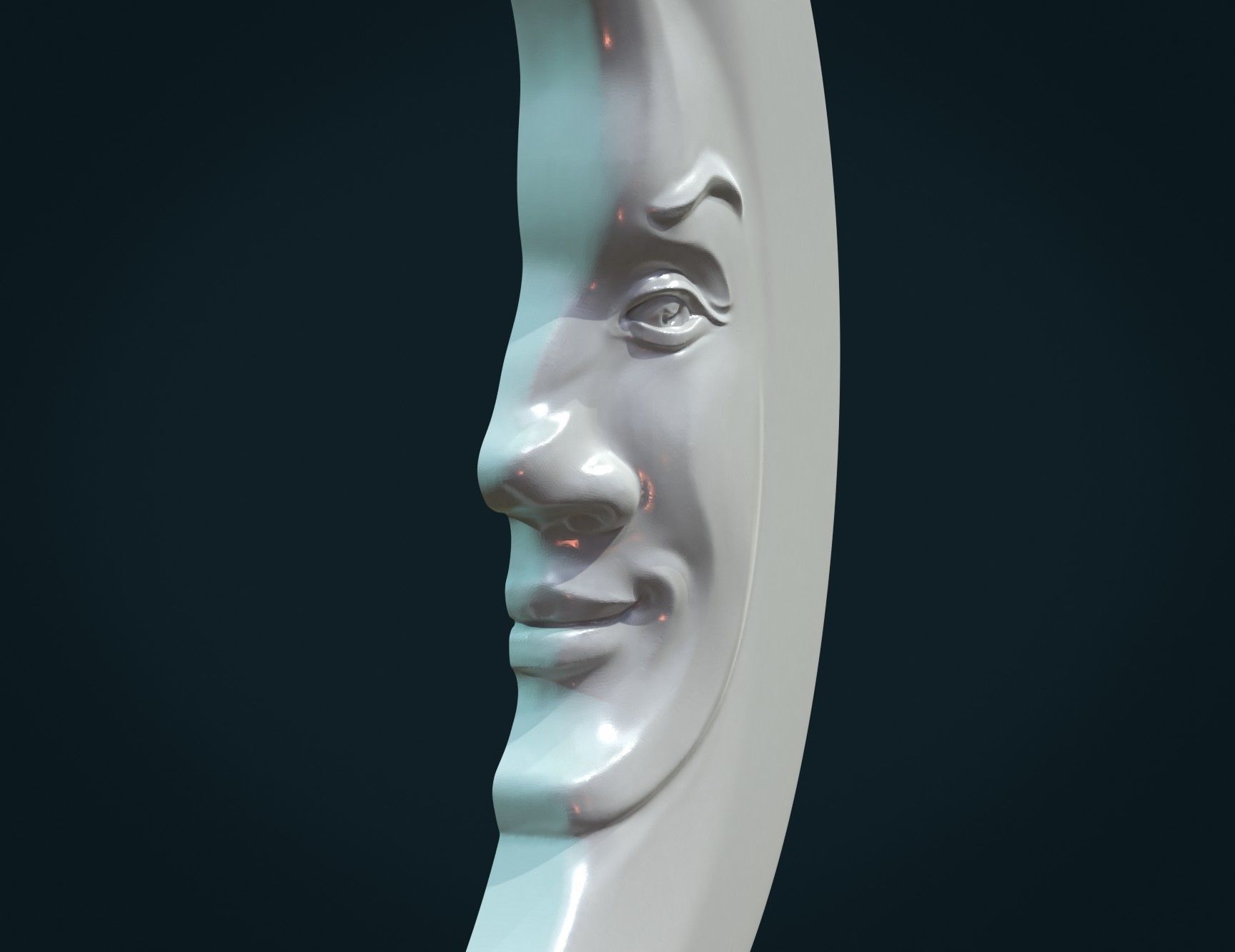 Crescent relief 3D print model_3