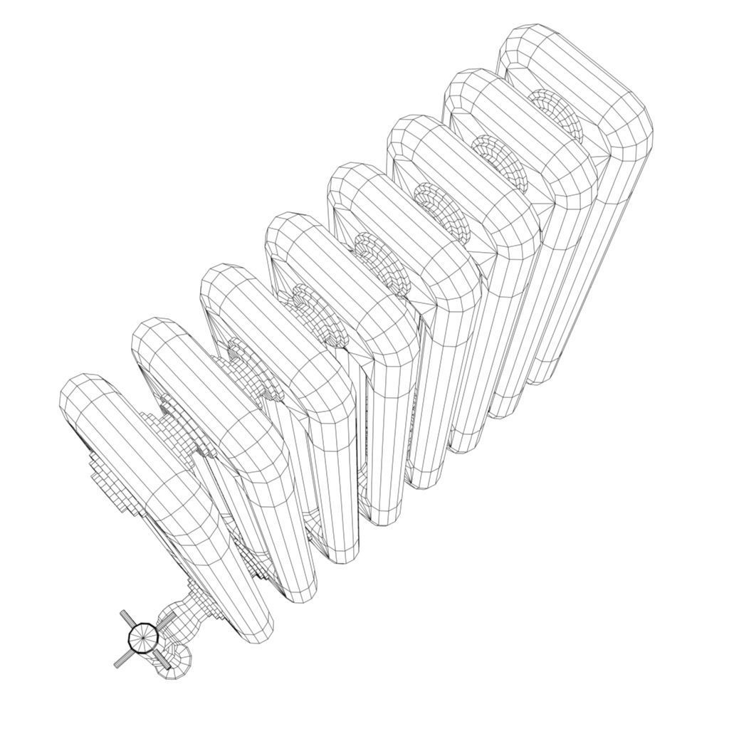 Radiator Low-poly 3D model_4