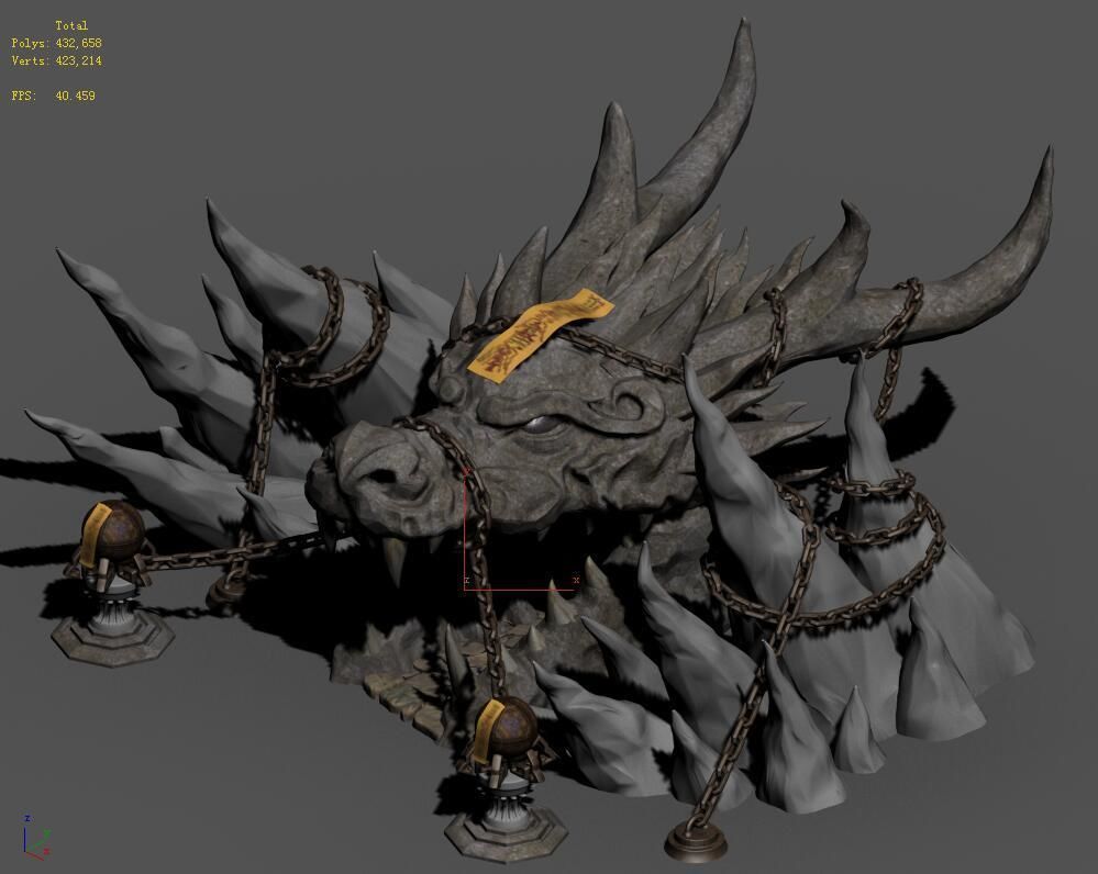 Trapped Dragon Cave - Entrance 3D model_1