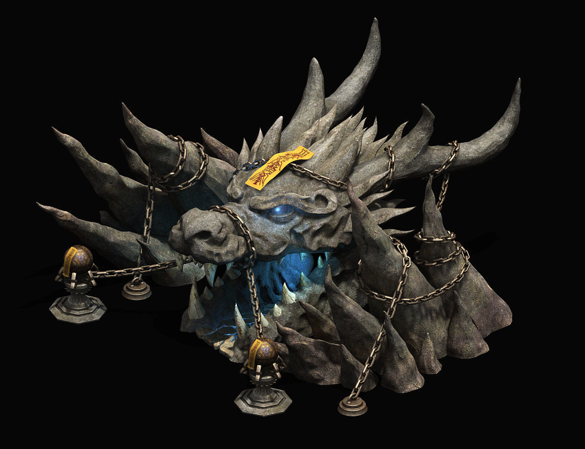 Trapped Dragon Cave - Entrance 3D model_3