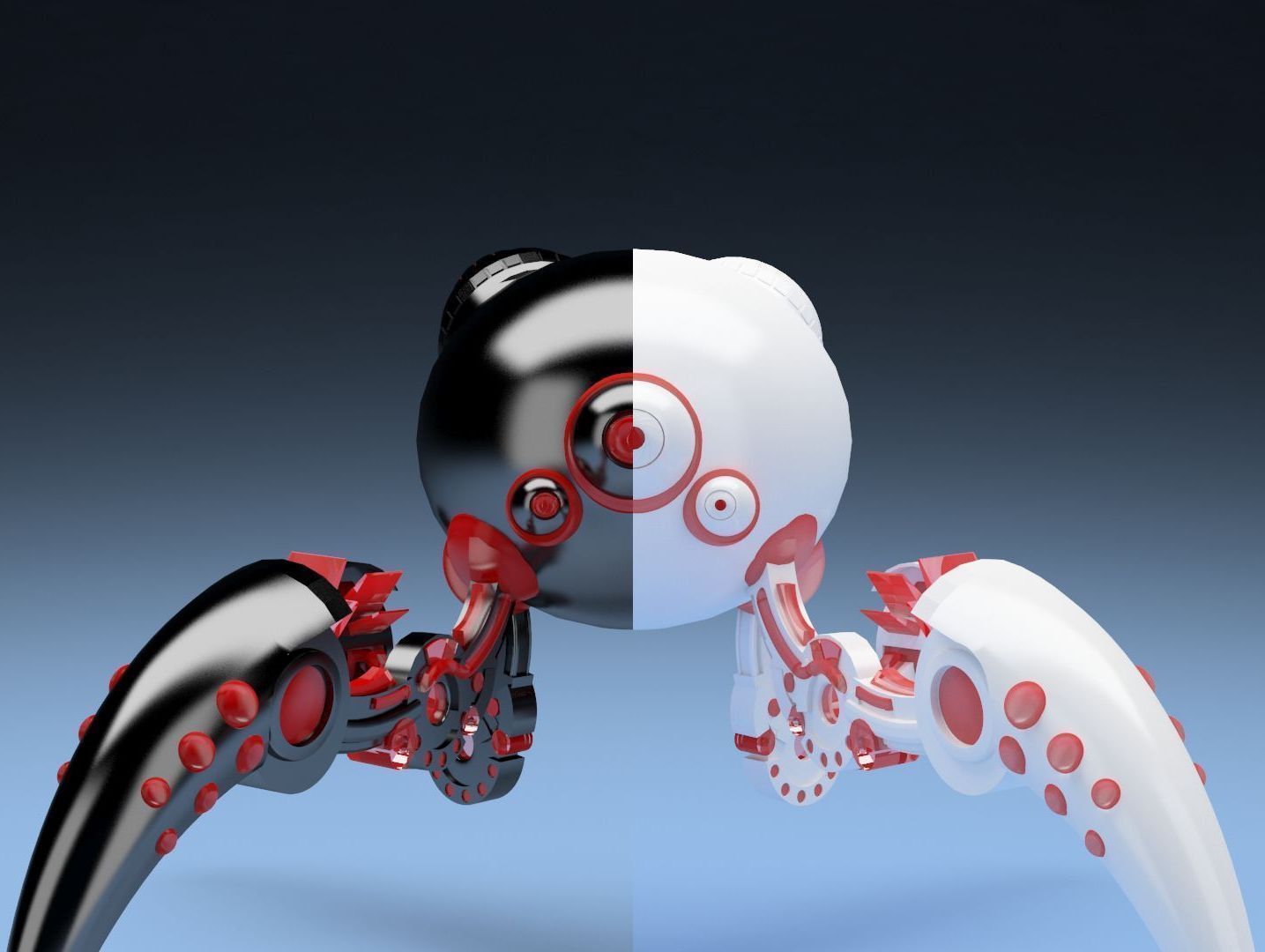 Alien scout ANIMATED - arachnid robot 3D model_3