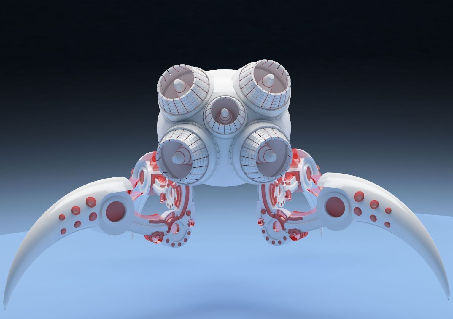Alien scout ANIMATED - arachnid robot 3D model_6
